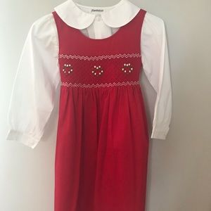 Girls smocked dress & Peter Pan collar blouse